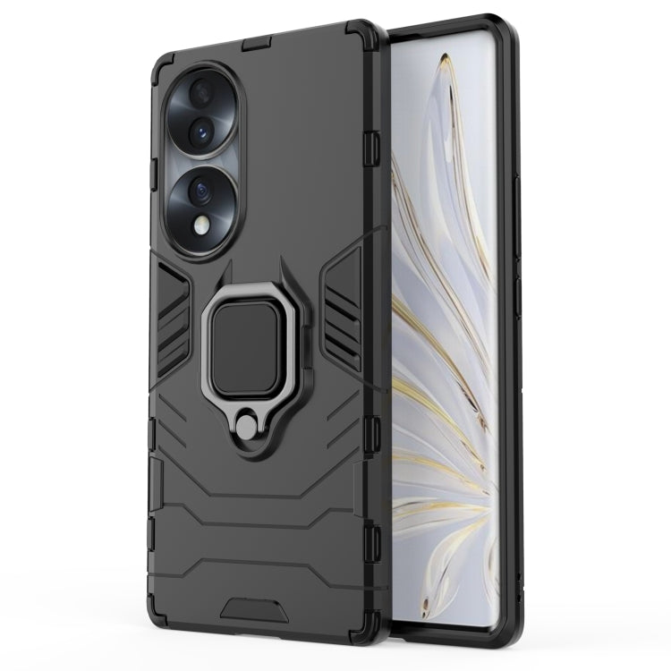 For Honor 70 5G Shockproof PC + TPU Phone Case with Magnetic Ring Holder(Black) - Honor Cases by PMC TechLife | Online Shopping South Africa | PMC TechLife