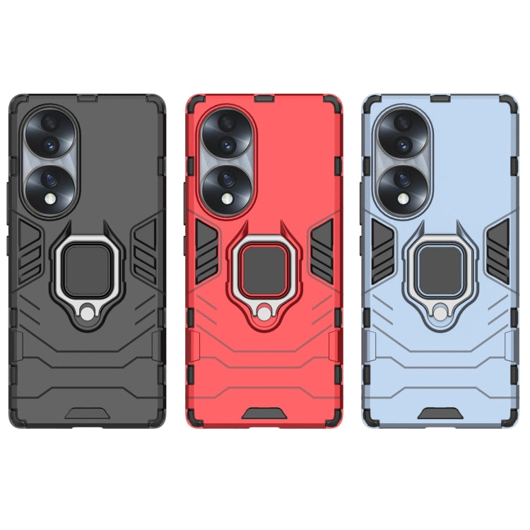 For Honor 70 5G Shockproof PC + TPU Phone Case with Magnetic Ring Holder(Black) - Honor Cases by PMC TechLife | Online Shopping South Africa | PMC TechLife