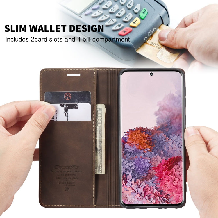 For Galaxy S20 CaseMe Multifunctional Horizontal Flip Leather Case, with Card Slot & Holder & Wallet(Coffee) - Galaxy Phone Cases by CaseMe | Online Shopping South Africa | PMC Jewellery | Buy Now Pay Later Mobicred