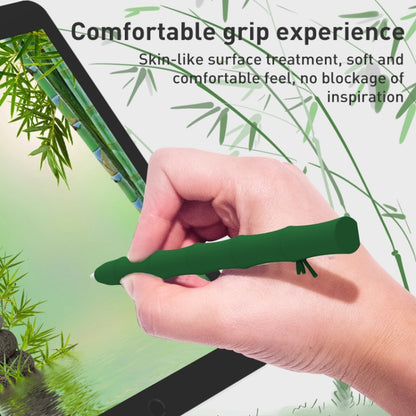 Bamboo Liquid Silicone Gel Stylus Pen Protective Case For Apple Pencil 1(Dark Green) - Pencil Accessories by PMC Jewellery | Online Shopping South Africa | PMC Jewellery