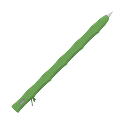 Bamboo Liquid Silicone Gel Stylus Pen Protective Case For Apple Pencil 2(Light Green) - Pencil Accessories by PMC Jewellery | Online Shopping South Africa | PMC Jewellery