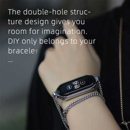 For Xiaomi Mi Band 5 / 6 MIJOBS Metal Pendant Stainless Steel Watch Necklace(Black) - Watch Bands by MIJOBS | Online Shopping South Africa | PMC Jewellery | Buy Now Pay Later Mobicred