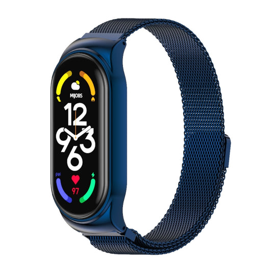 For Xiaomi Mi Band 7 / 7 NFC MIJOBS CS Milan Magnetic Stainless Steel Watch Band(Blue) - Watch Bands by MIJOBS | Online Shopping South Africa | PMC Jewellery | Buy Now Pay Later Mobicred