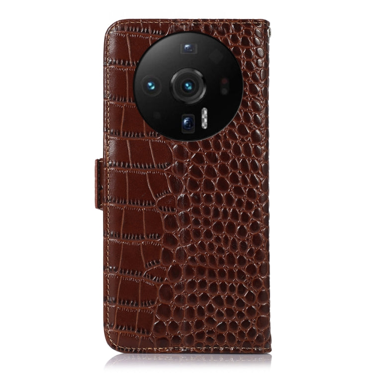 For Xiaomi 12S Ultra Crocodile Top Layer Cowhide Leather Phone Case(Brown) - Xiaomi Cases by PMC TechLife | Online Shopping South Africa | PMC TechLife