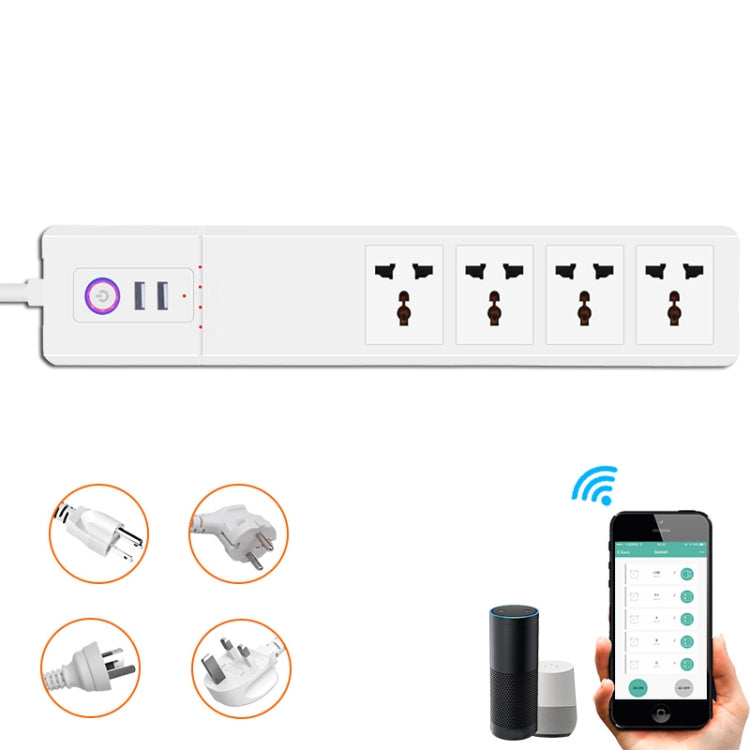 WiFi 10A SM-SO306-M 4 Holes + 2 USB Multi-purpose Smart Power Strip(US Plug) - Smart Socket by PMC Jewellery | Online Shopping South Africa | PMC Jewellery