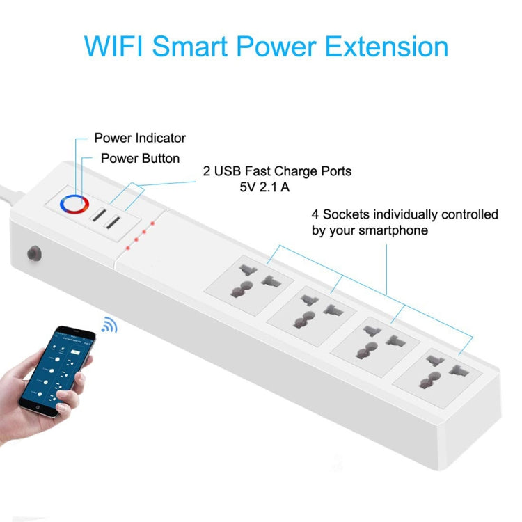 WiFi 10A SM-SO306-M 4 Holes + 2 USB Multi-purpose Smart Power Strip(AU Plug) - Smart Socket by PMC Jewellery | Online Shopping South Africa | PMC Jewellery