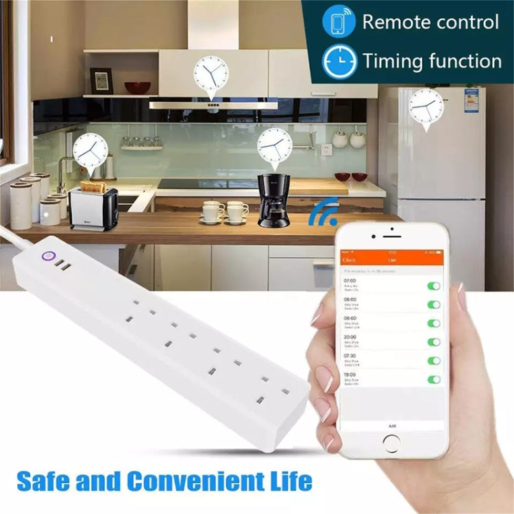 ZigBee 16A SM-SO306-K 4 Holes + 2 USB Multi-purpose Smart Power Strip, UK Plug - Smart Socket by PMC Jewellery | Online Shopping South Africa | PMC Jewellery