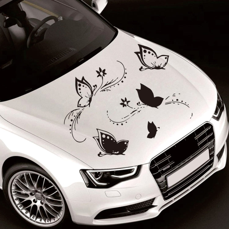 D-907 Butterflies Pattern Car Modified Decorative Sticker(Black) - Decorative Sticker by PMC TechLife | Online Shopping South Africa | PMC TechLife