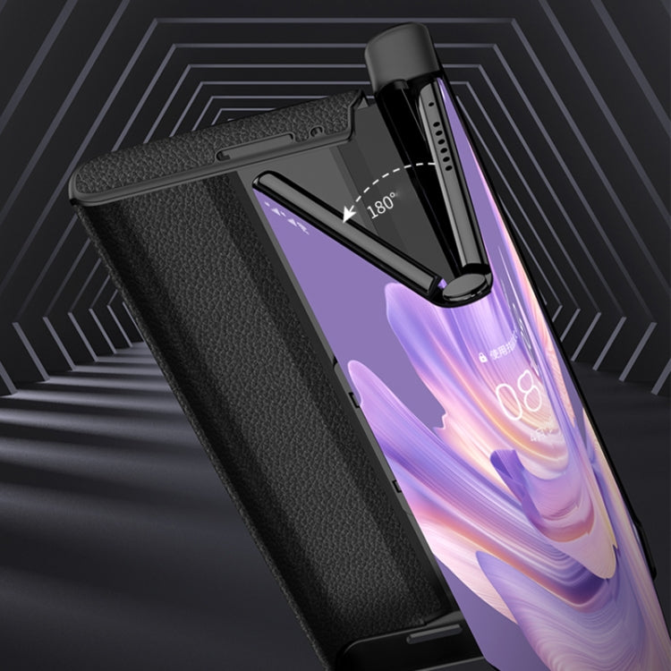 For Huawei Mate Xs 2 GKK Full Coverage Folding Leather Phone Case with Holder(Pitched Texture) - Huawei Cases by GKK | Online Shopping South Africa | PMC Jewellery | Buy Now Pay Later Mobicred