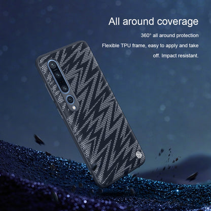 For Xiaomi Mi 10 Pro NILLKIN Glorious Series TPU + PC 3D Geometric Texture Reflective Mobile Phone Protective Case(Silver Light) - Xiaomi Cases by NILLKIN | Online Shopping South Africa | PMC Jewellery