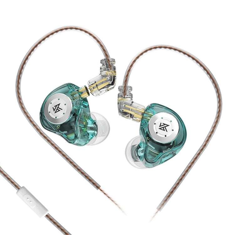 KZ-EDX PRO 1.25m Dynamic HiFi In-Ear Sports Music Headphones, Style:With Microphone(Transparent Cyan) - In Ear Wired Earphone by KZ | Online Shopping South Africa | PMC Jewellery