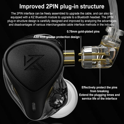 KZ-ZEX PRO 1.2m Electrostatic Coil Iron Hybrid In-Ear Headphones, Style:With Microphone(Black) - In Ear Wired Earphone by KZ | Online Shopping South Africa | PMC Jewellery | Buy Now Pay Later Mobicred