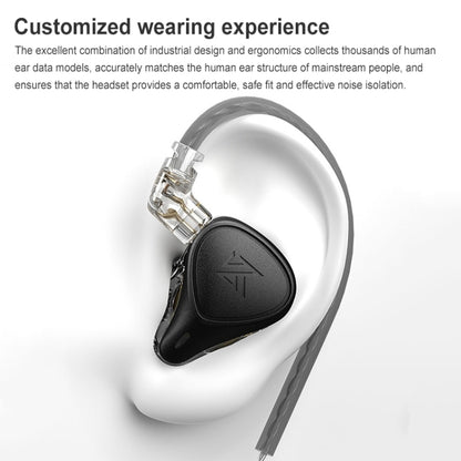 KZ-ZEX PRO 1.2m Electrostatic Coil Iron Hybrid In-Ear Headphones, Style:With Microphone(Black) - In Ear Wired Earphone by KZ | Online Shopping South Africa | PMC Jewellery | Buy Now Pay Later Mobicred