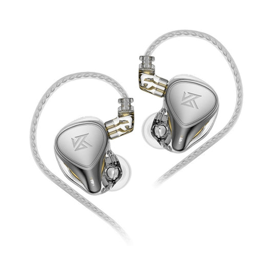 KZ-ZEX PRO 1.2m Electrostatic Coil Iron Hybrid In-Ear Headphones, Style:Without Microphone(Pearl Chrome) - In Ear Wired Earphone by KZ | Online Shopping South Africa | PMC Jewellery | Buy Now Pay Later Mobicred