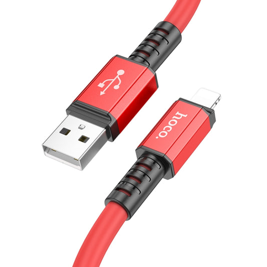hoco X85 2.4A USB to 8 Pin Strength Charging Data Cable，Length：1m(Red) - Normal Style Cable by hoco | Online Shopping South Africa | PMC Jewellery