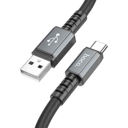 hoco X85 3A USB to USB-C / Type-C Strength Charging Data Cable，Length：1m(Black) - USB-C & Type-C Cable by hoco | Online Shopping South Africa | PMC Jewellery