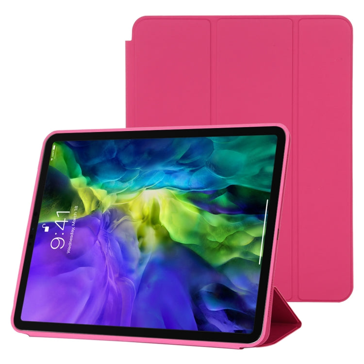 For iPad Pro 11 2022 / 2021 / 2020 3-fold Horizontal Flip Smart Leather Tablet Case with Sleep / Wake-up Function & Holder(Rose Red) - iPad Pro 11 (2022/2021) Cases by PMC Jewellery | Online Shopping South Africa | PMC Jewellery