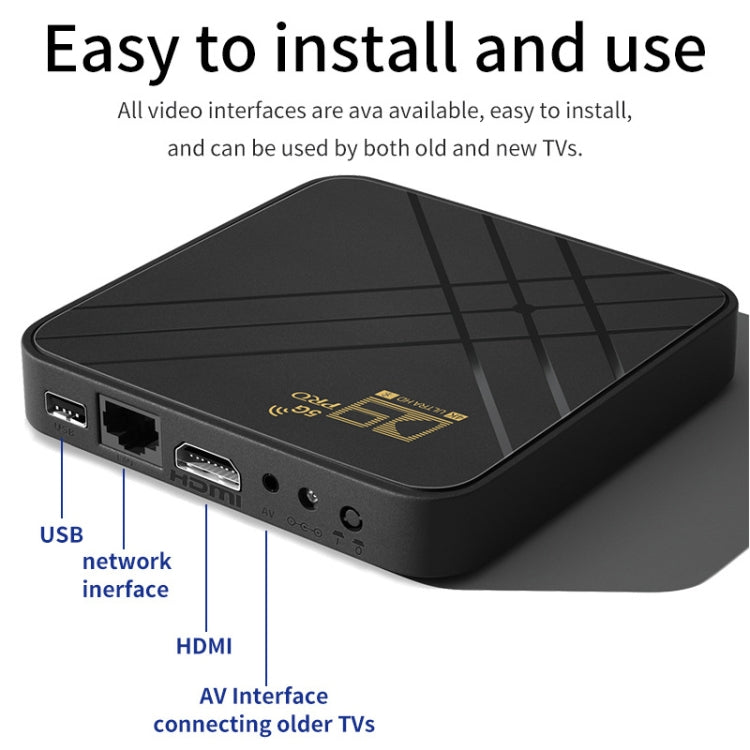 D9 PRO 2.4G/5G WIFI 4K HD Android TV Box, Memory:8GB+128GB(EU Plug) - Amlogic S905 by PMC TechLife | Online Shopping South Africa | PMC TechLife