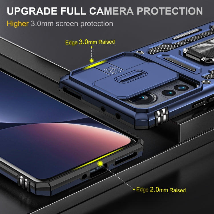 For Xiaomi 12 Pro Armor PC + TPU Camera Shield Phone Case(Navy Blue) - 12 Pro Cases by PMC Jewellery | Online Shopping South Africa | PMC Jewellery