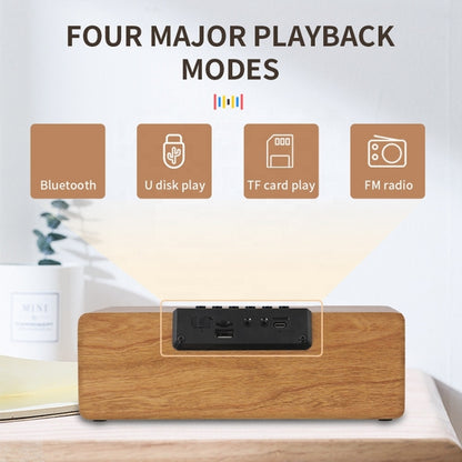 K1 Multifunctional Desktop Wooden Bluetooth Speaker Wireless Loudspeaker(Dark Brown) - Desktop Speaker by PMC Jewellery | Online Shopping South Africa | PMC Jewellery