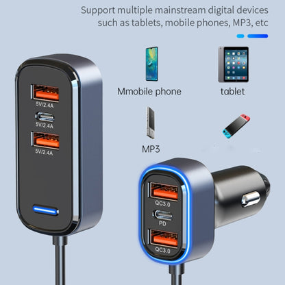 SC05 65.5W 6 in 1 PD / QC3.0 Fast Charge Extended Car Charger - Car Charger by PMC Jewellery | Online Shopping South Africa | PMC Jewellery