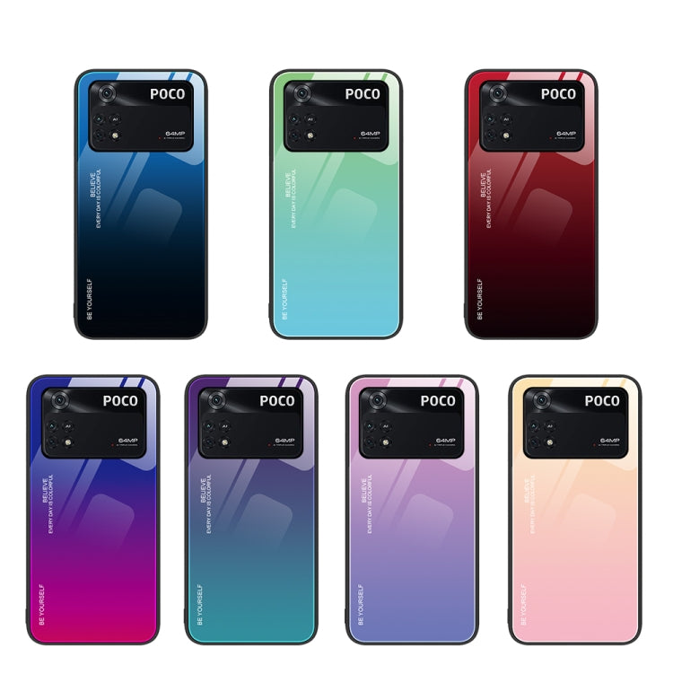 For Xiaomi Poco M4 Pro 4G Gradient Color Glass Case(Blue Black) - free shipping - PMC TechLife - Order now!