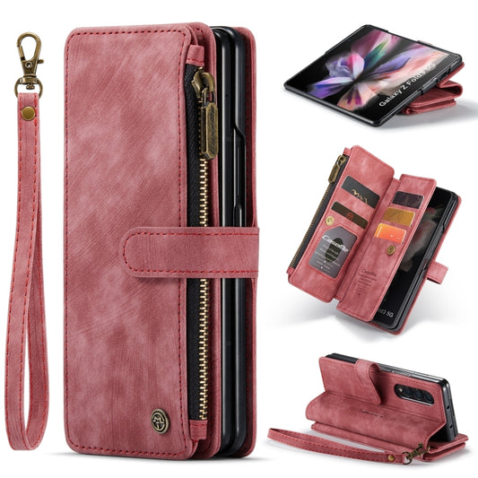 For Samsung Galaxy Z Fold4 5G CaseMe C30 Multifunctional Card Slots Zipper Phone Leather Phone Case(Red) - Galaxy Z Fold4 5G Cases by CaseMe | Online Shopping South Africa | PMC Jewellery | Buy Now Pay Later Mobicred