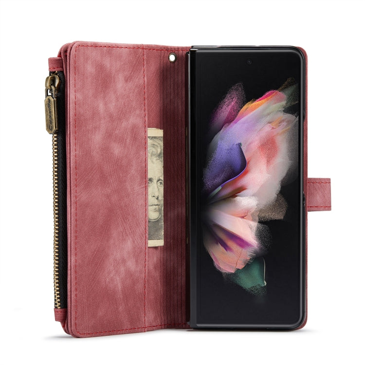 For Samsung Galaxy Z Fold4 5G CaseMe C30 Multifunctional Card Slots Zipper Phone Leather Phone Case(Red) - Galaxy Z Fold4 5G Cases by CaseMe | Online Shopping South Africa | PMC Jewellery | Buy Now Pay Later Mobicred