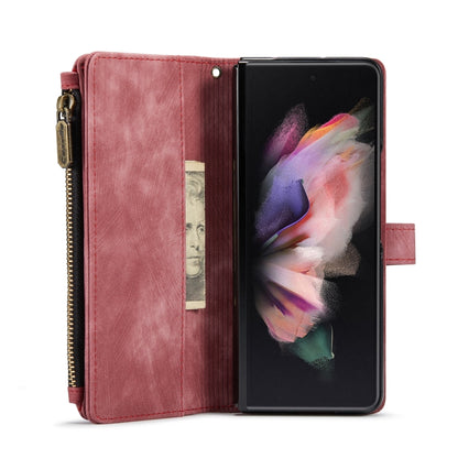 For Samsung Galaxy Z Fold4 5G CaseMe C30 Multifunctional Card Slots Zipper Phone Leather Phone Case(Red) - Galaxy Z Fold4 5G Cases by CaseMe | Online Shopping South Africa | PMC Jewellery | Buy Now Pay Later Mobicred