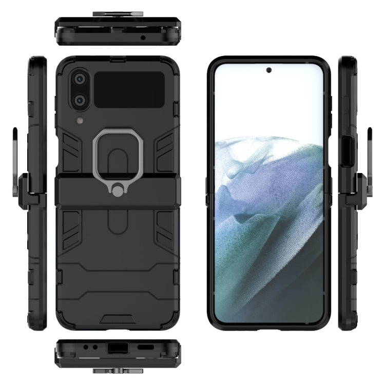 For Samsung Galaxy Z Flip4 PC + TPU Shockproof Protective Phone Case with Magnetic Ring Holder(Black) - Galaxy Z Flip4 5G Cases by PMC TechLife | Online Shopping South Africa | PMC TechLife