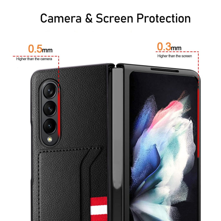 For Samsung Galaxy Z Fold4 5G GKK Litchi Texture Card Slot Phone Case(Red) - Galaxy Z Fold4 5G Cases by GKK | Online Shopping South Africa | PMC Jewellery