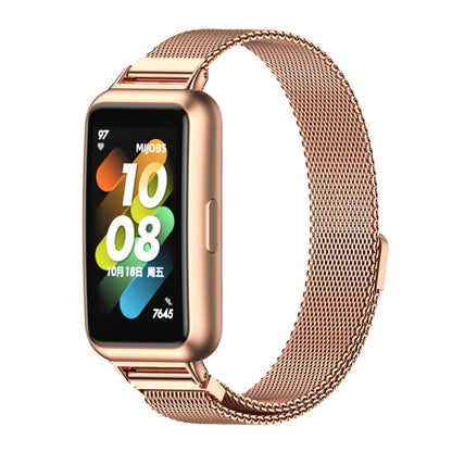 For Huawei Band 7 / 7 NFC MIJOBS Milan Magnetic Stainless Steel Watch Band(Rose Gold) - Watch Bands by MIJOBS | Online Shopping South Africa | PMC Jewellery | Buy Now Pay Later Mobicred