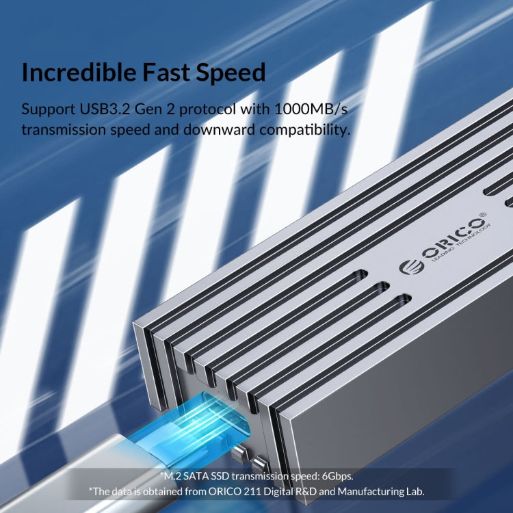 ORICO M234C3-U4-GY 40Gbps M.2 NVME USB4.0 SSD Enclosure(Grey) - free shipping - PMC TechLife - Order now!