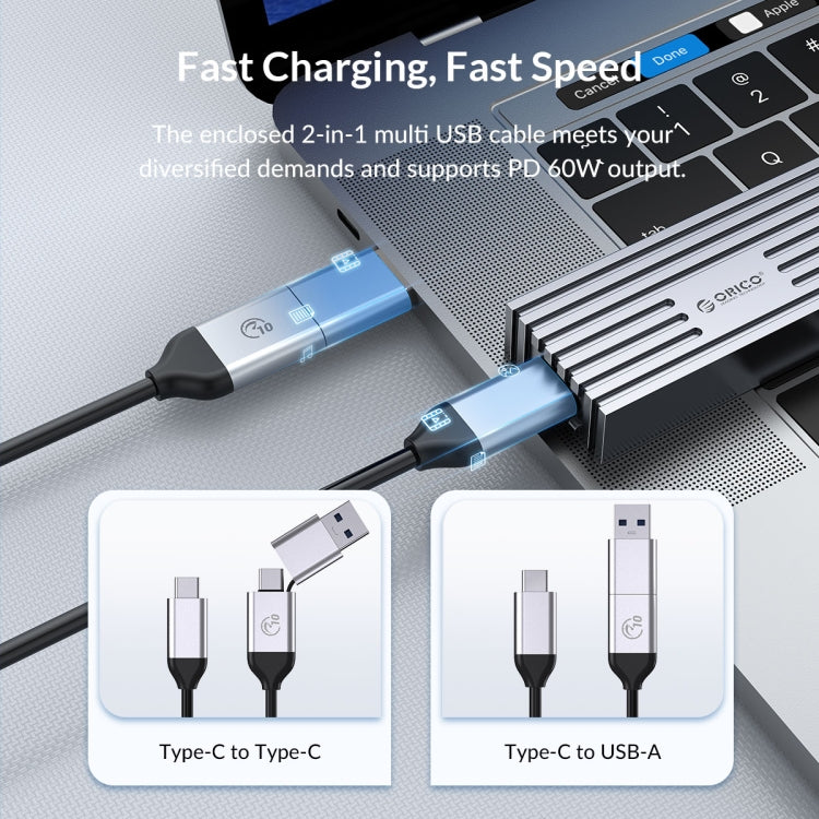 ORICO M234C3-U4-GY 40Gbps M.2 NVME USB4.0 SSD Enclosure(Grey) - free shipping - PMC TechLife - Order now!