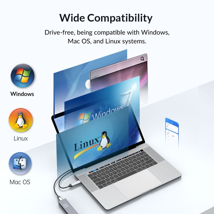 ORICO M234C3-U4-GY 40Gbps M.2 NVME USB4.0 SSD Enclosure(Grey) - free shipping - PMC TechLife - Order now!