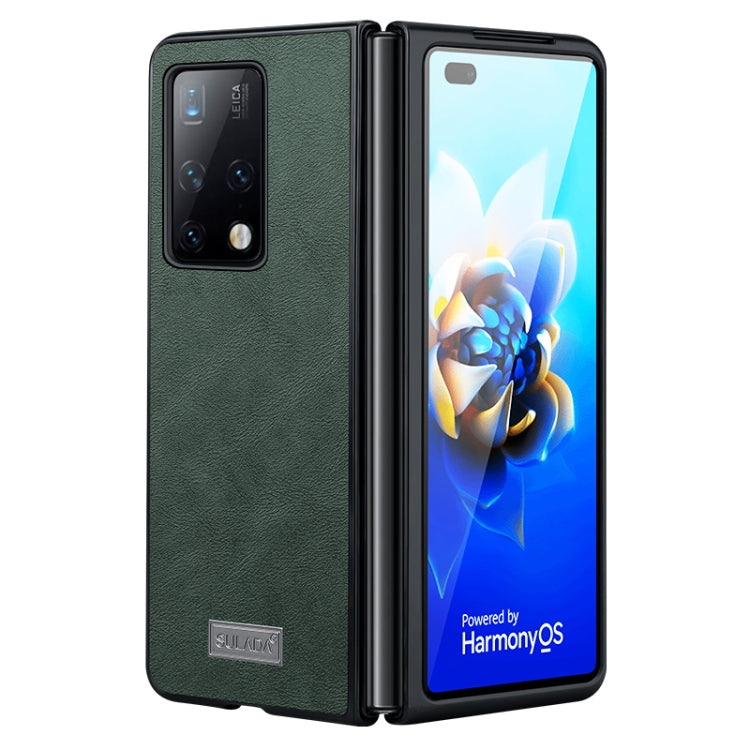 For Samsung Galaxy Z Fold4 SULADA Shockproof TPU + Handmade Leather Protective Case(Green) - free shipping - PMC TechLife - Order now!