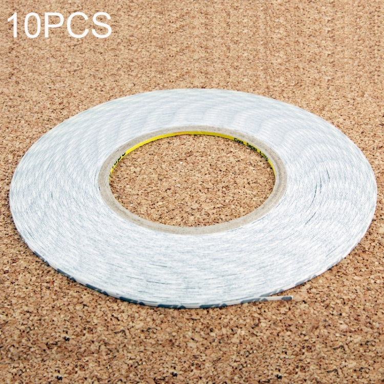 10 PCS 1mm Double Sided Adhesive Sticker Tape for Phone Touch Panel Repair, Length: 50m(White) - Adhesive Sticker by PMC Jewellery | Online Shopping South Africa | PMC Jewellery