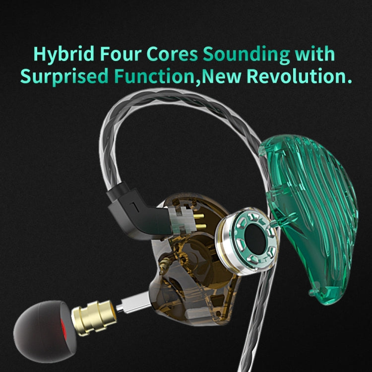 CVJ-CSE Ring Iron Hybrid Music Running Sports In-Ear Wired Headphone, Style:Without Mic(Black) - In Ear Wired Earphone by CVJ | Online Shopping South Africa | PMC Jewellery