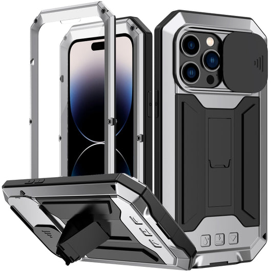 For iPhone 14 Pro Max R-JUST Shockproof Life Waterproof Dust-proof Case (Silver) - iPhone 14 Pro Max Cases by R-JUST | Online Shopping South Africa | PMC Jewellery | Buy Now Pay Later Mobicred