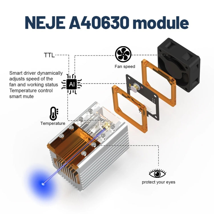NEJE A40630 7.5W 450nm Laser Engraver Module Kits - free shipping - PMC TechLife - Order now!