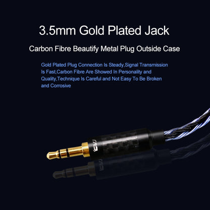 CVJ V3 1.2m 16 Cores Silver-plated 3.5mm Earphone Cable, Style:0.75mm(Black-Blue) - Cable & Splitter by CVJ | Online Shopping South Africa | PMC Jewellery