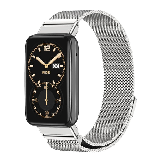 For Xiaomi Mi Band 7 Pro Mijobs Milan Magnetic Stainless Steel Watch Band(Silver) - Watch Bands by MIJOBS | Online Shopping South Africa | PMC Jewellery | Buy Now Pay Later Mobicred