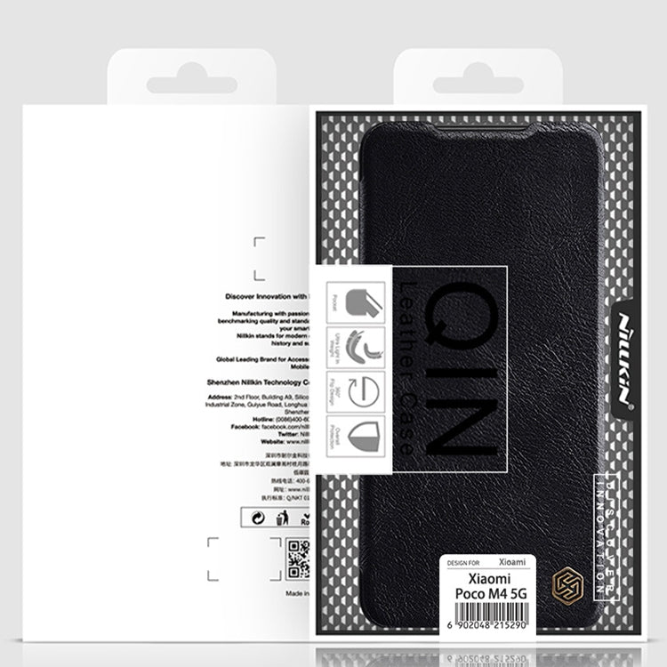 For Xiaomi 12 Lite NILLKIN QIN Series Crazy Horse Texture Leather Phone Case(Black) - Xiaomi Cases by NILLKIN | Online Shopping South Africa | PMC Jewellery