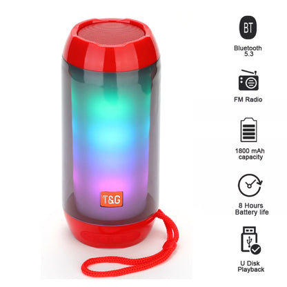 T&G TG643 Portable LED Light Waterproof Subwoofer Wireless Bluetooth Speaker(Blue) - Waterproof Speaker by T&G | Online Shopping South Africa | PMC Jewellery | Buy Now Pay Later Mobicred