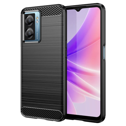 For OPPO A57S Carbon Fiber Brushed Texture TPU Case(Black) - OPPO Cases by PMC Jewellery | Online Shopping South Africa | PMC Jewellery