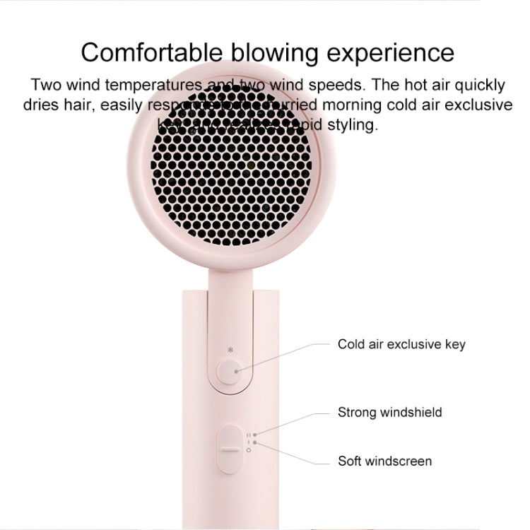 Original Xiaomi Mijia H100 Negative Ion Portable Electric Hair Dryer, US Plug(Pink) - Hair Dryers & Accessories by Xiaomi | Online Shopping South Africa | PMC Jewellery