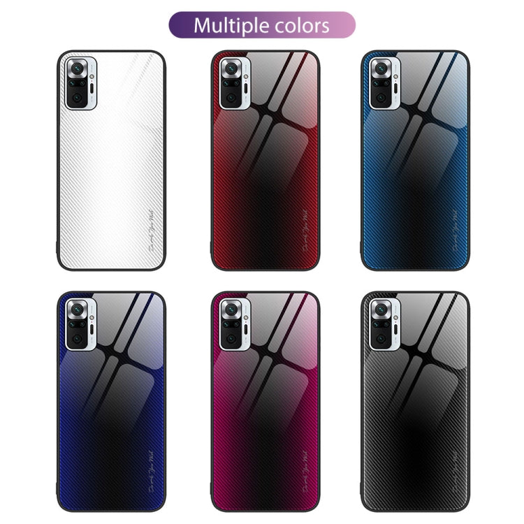 For Xiaomi Redmi Note 10 Pro Texture Gradient Glass TPU Phone Case(White) - free shipping - PMC TechLife - Order now!