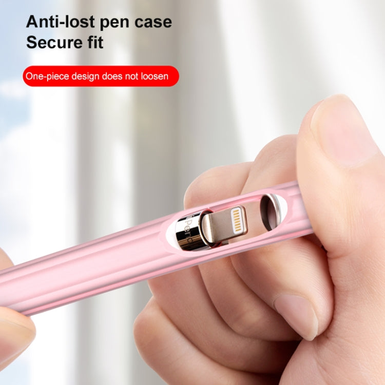 3 in 1 Striped Liquid Silicone Stylus Case with Two Tip Caps For Apple Pencil 2(Red) - Pencil Accessories by PMC Jewellery | Online Shopping South Africa | PMC Jewellery