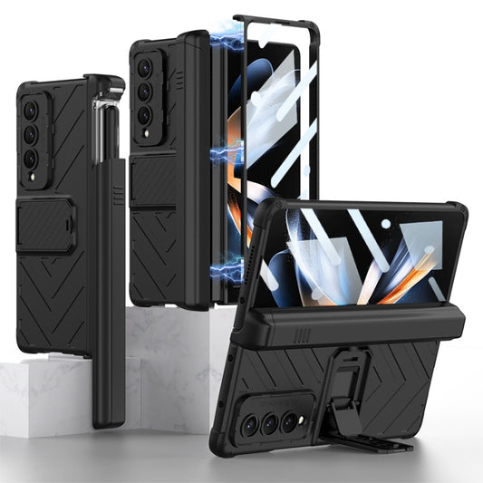 For Samsung Galaxy Z Fold4 GKK Integrated Magnetic Armor Flip Phone Case With Pen Box(Black) - Galaxy Z Fold4 5G Cases by GKK | Online Shopping South Africa | PMC Jewellery