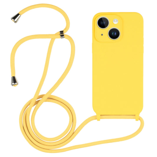 For iPhone 14 Crossbody Lanyard Liquid Silicone Case(Yellow) - iPhone 14 Cases by PMC Jewellery | Online Shopping South Africa | PMC Jewellery